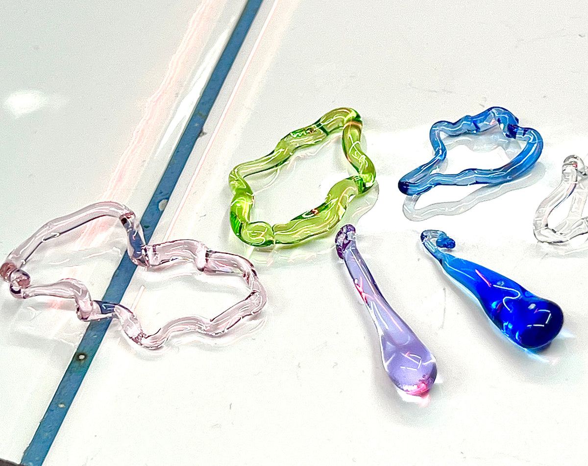 Glas Snake `Blue Beryll´ 925 Silverhoops