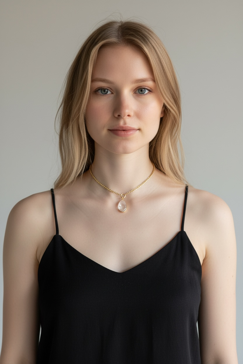 Maxi 18k Choker mit Bergkristall