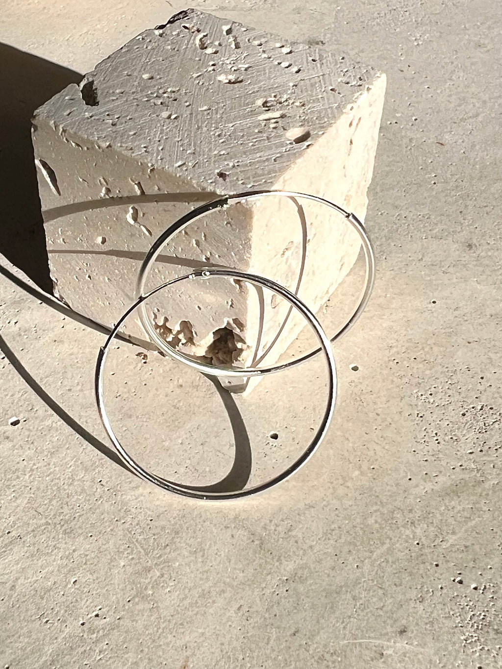 Silver hoop earrings large