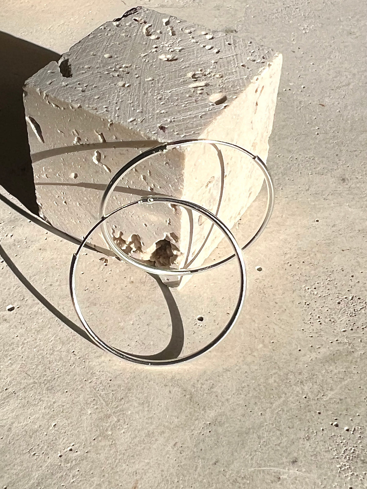 Silver hoop earrings large