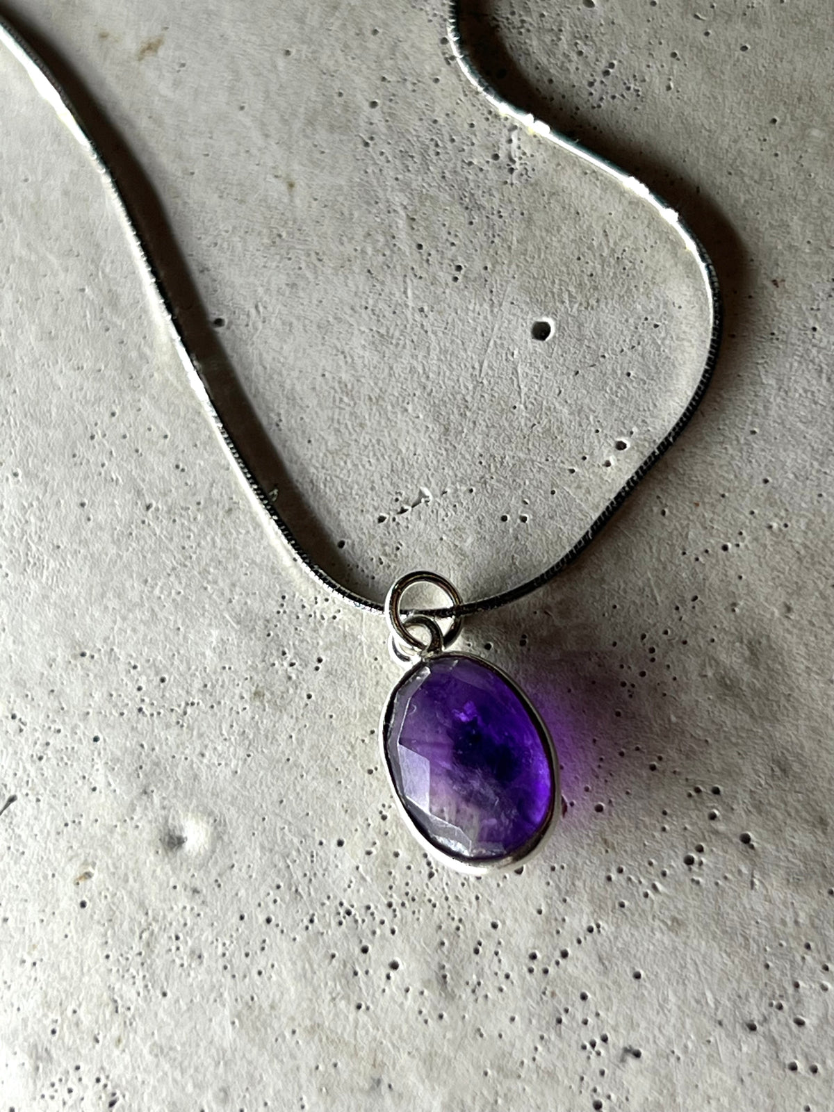 Drop 925 Silber Halskette mit Amethyst
