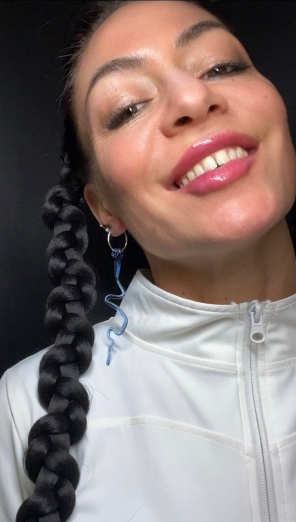 Glas Snake `Blue Beryll´ 925 Silverhoops