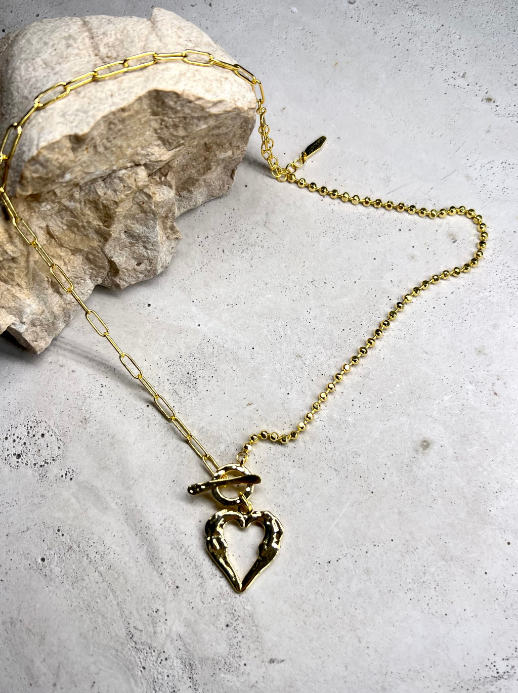 Herzstück 925 Silber Halskette 18k vergoldet