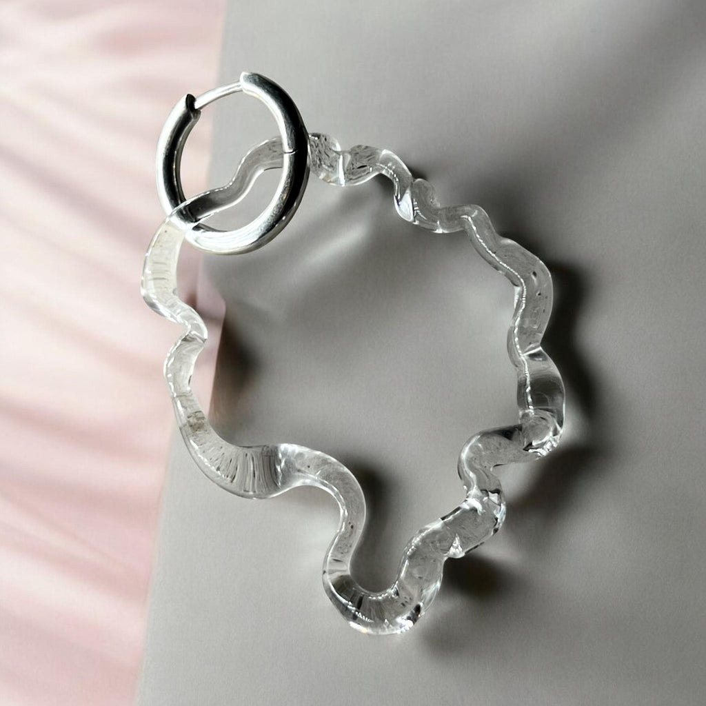 Glas organic Circle `Rock Crystal´ 925 Silverhoop
