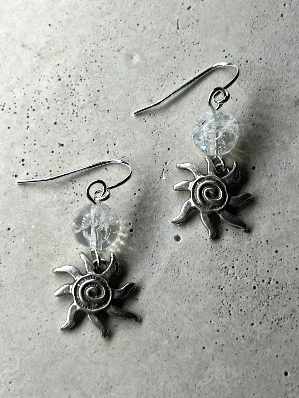 Spiral Silver Sun mit Bergkristall
