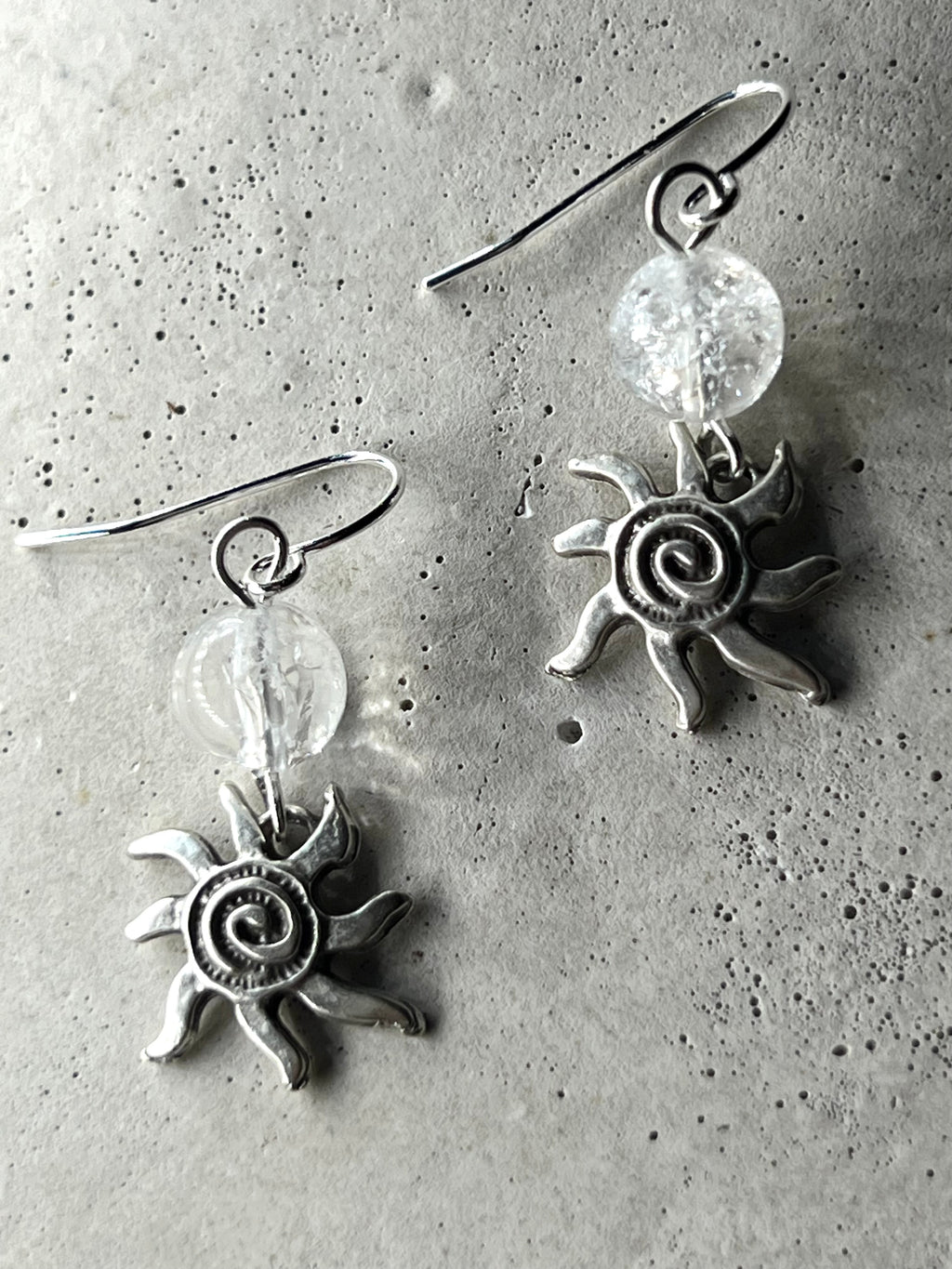 Spiral Silver Sun mit Bergkristall