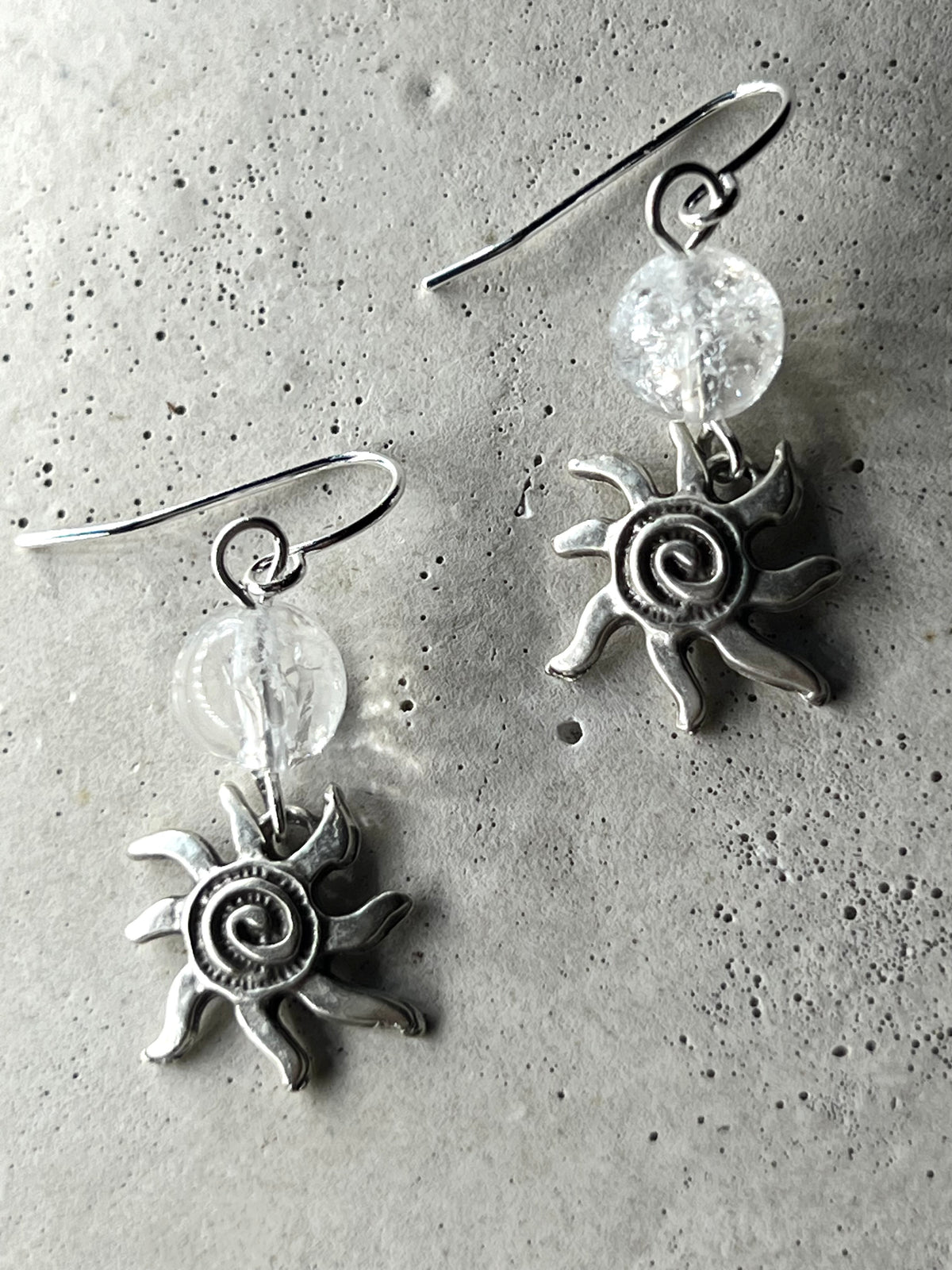 Spiral Silver Sun mit Bergkristall