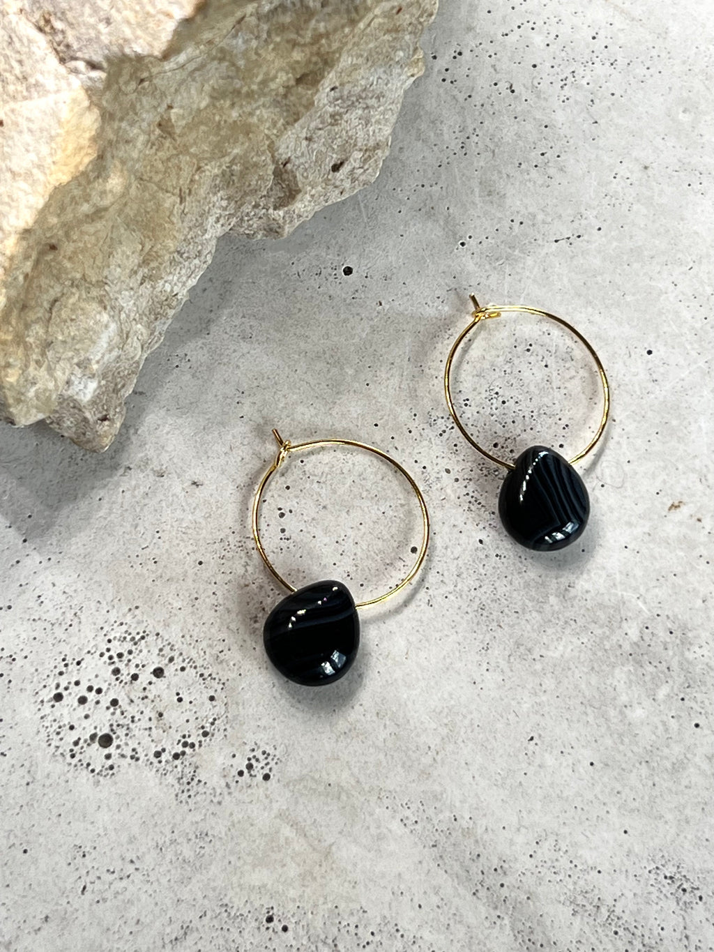Black Agate Creolen