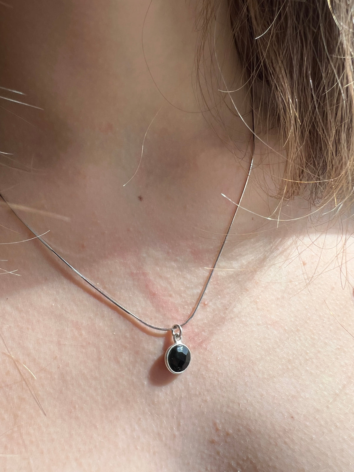 Drop 925 Silber Halskette mit black Onyx