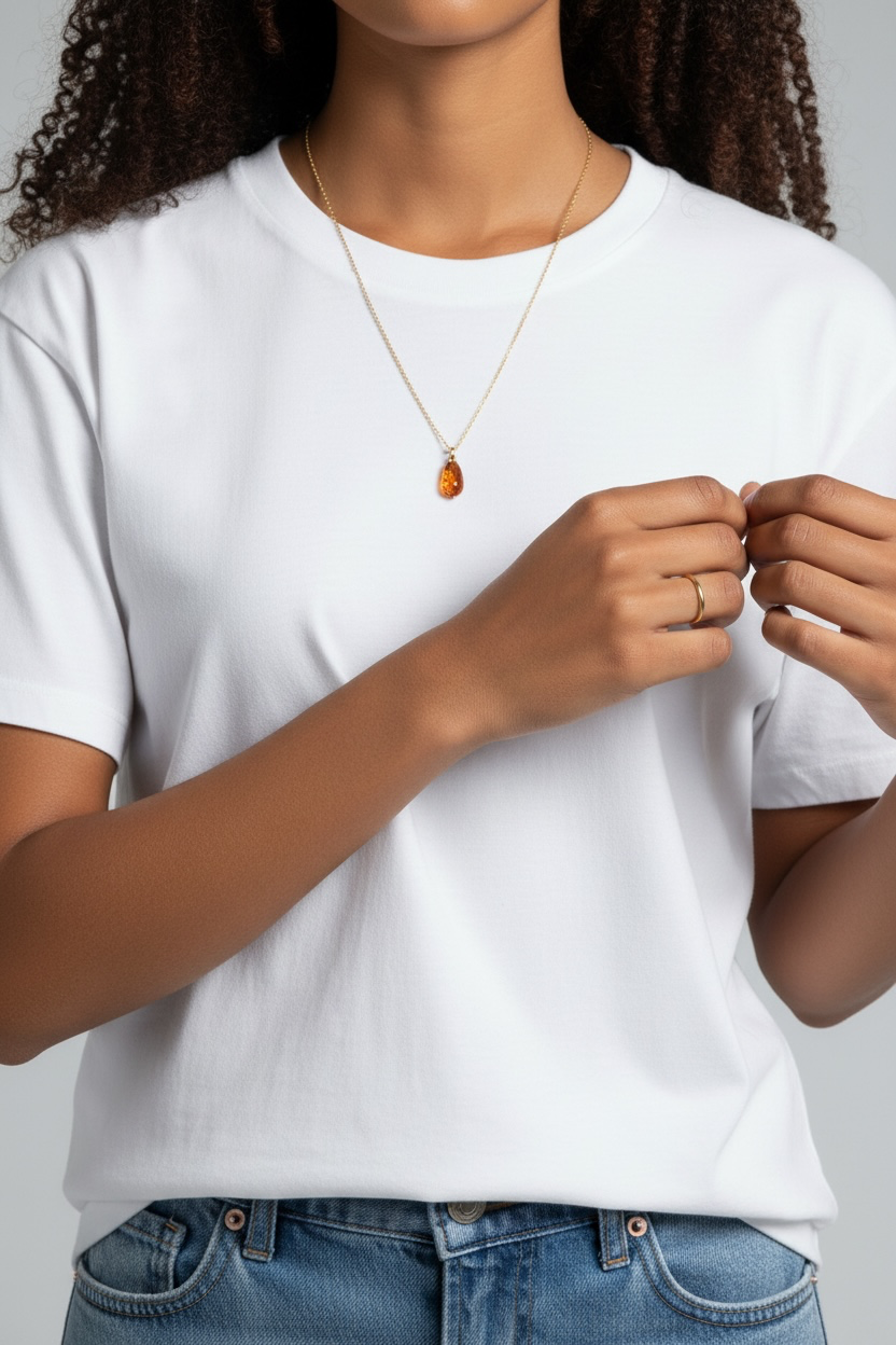 Halskette Baltic Amber 18k