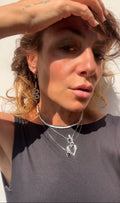 Silver Snake with black Onyx