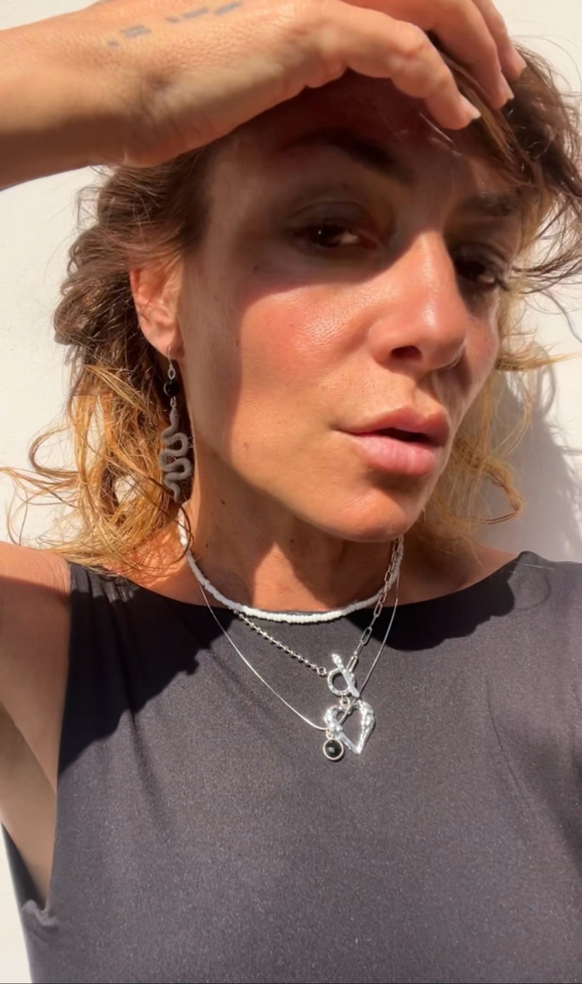 Silver Snake with black Onyx