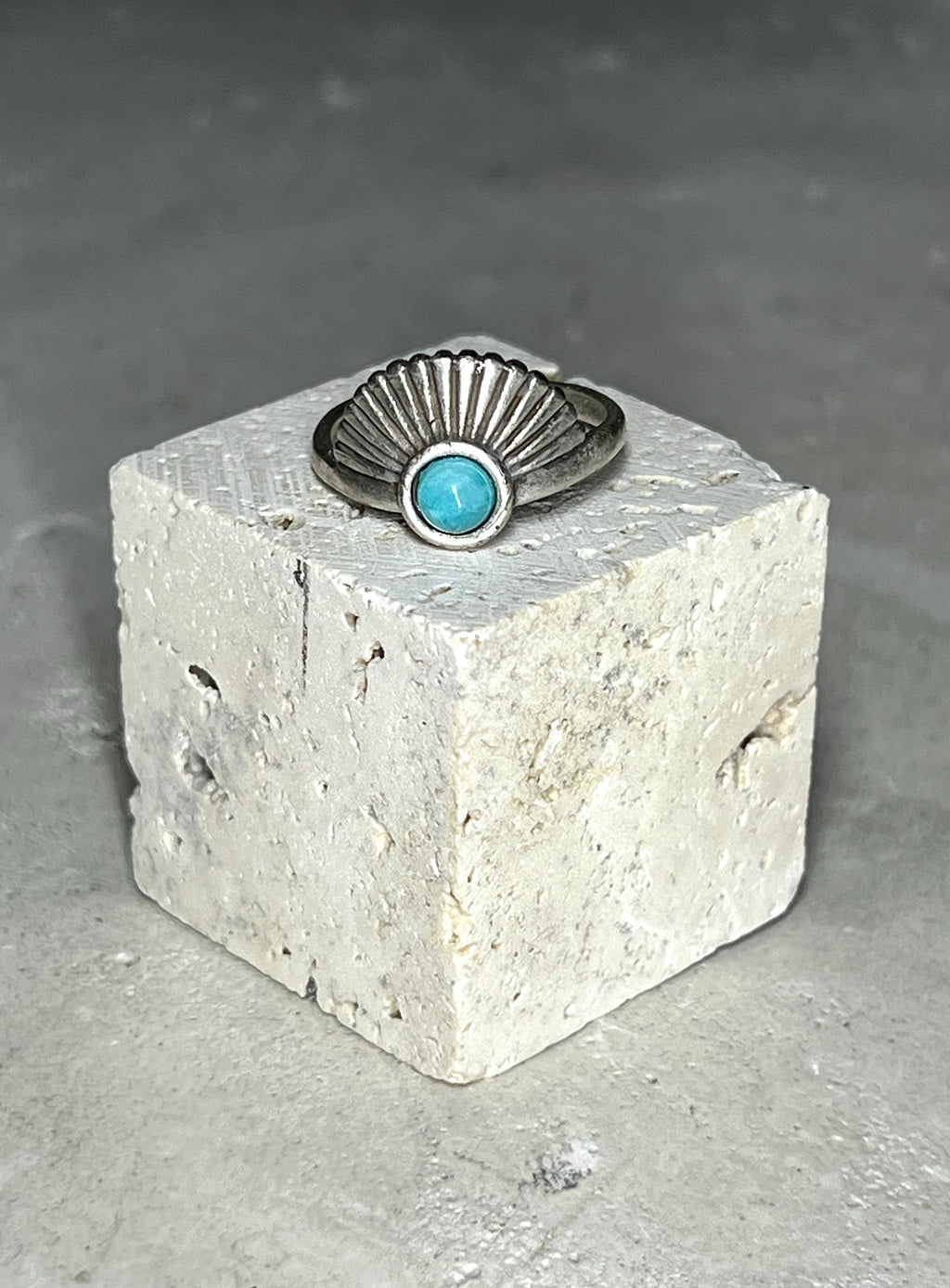 Healing Sun Amazonit Ring versilbert