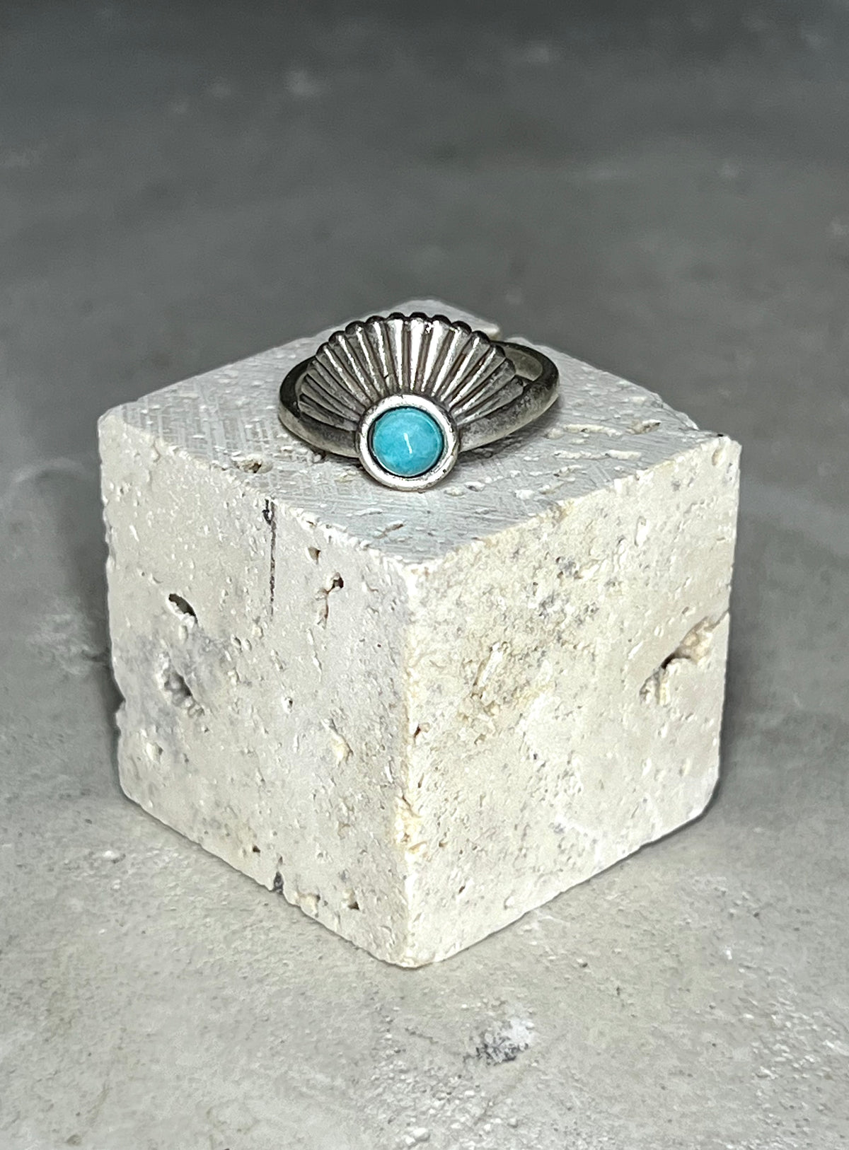 Healing Sun Amazonit Ring versilbert