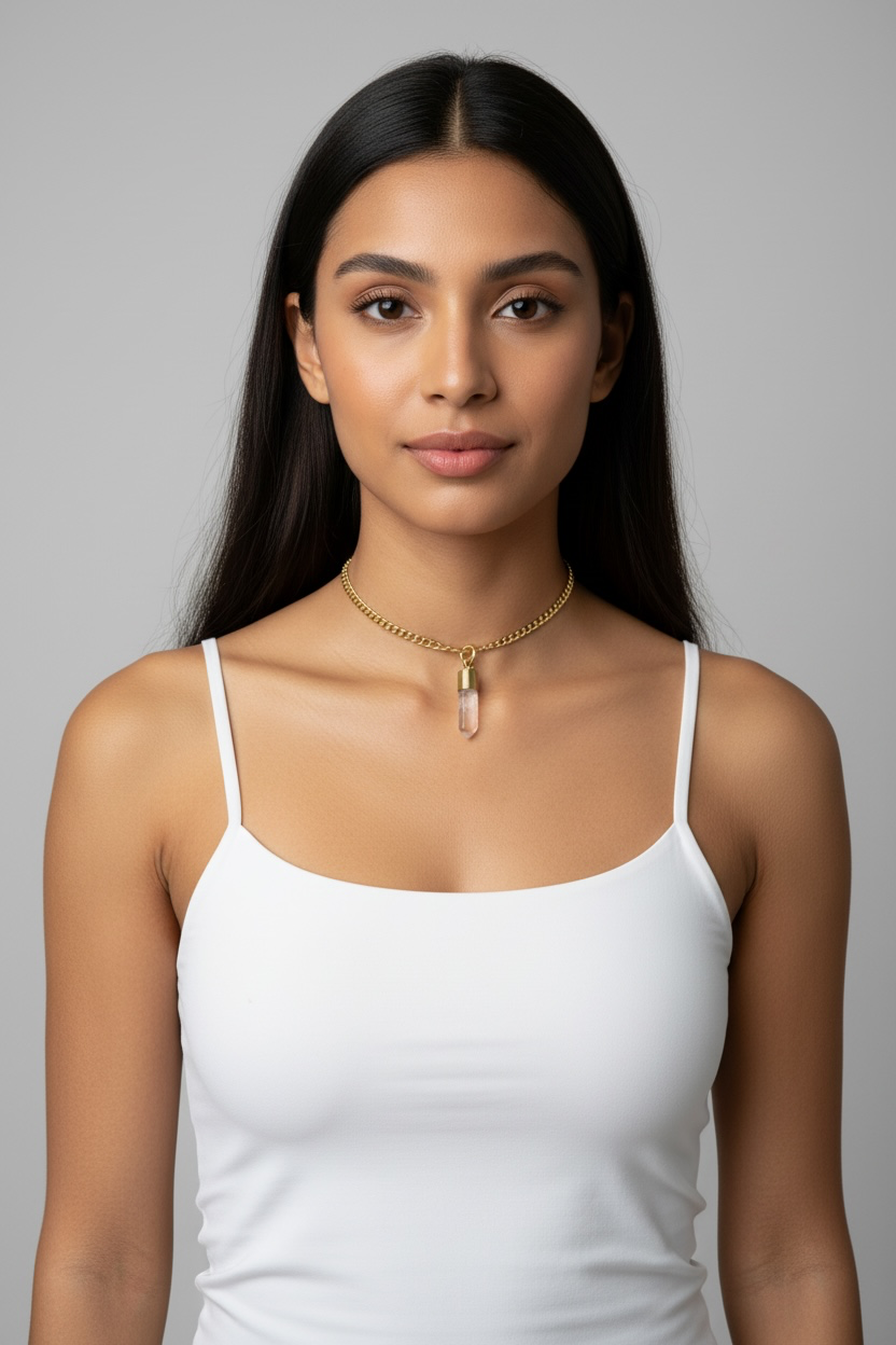 Maxi 18k Choker mit Bergkristallspitze
