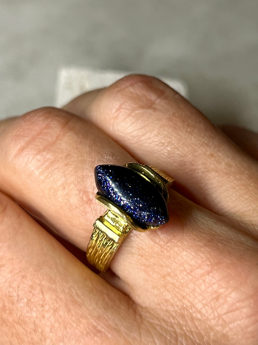 Nymph Blue Goldstone Ring