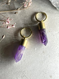 Amethyst Kristallspitzen Creolen