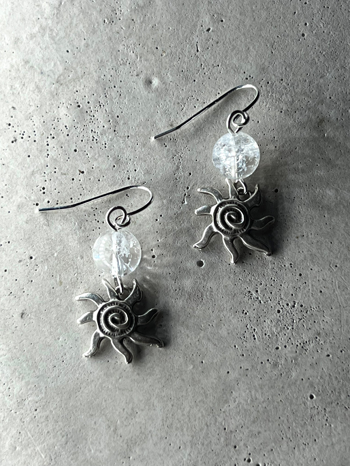 Spiral Silver Sun mit Bergkristall