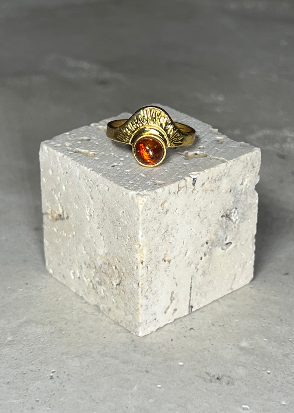 Rising Sun Amber Ring