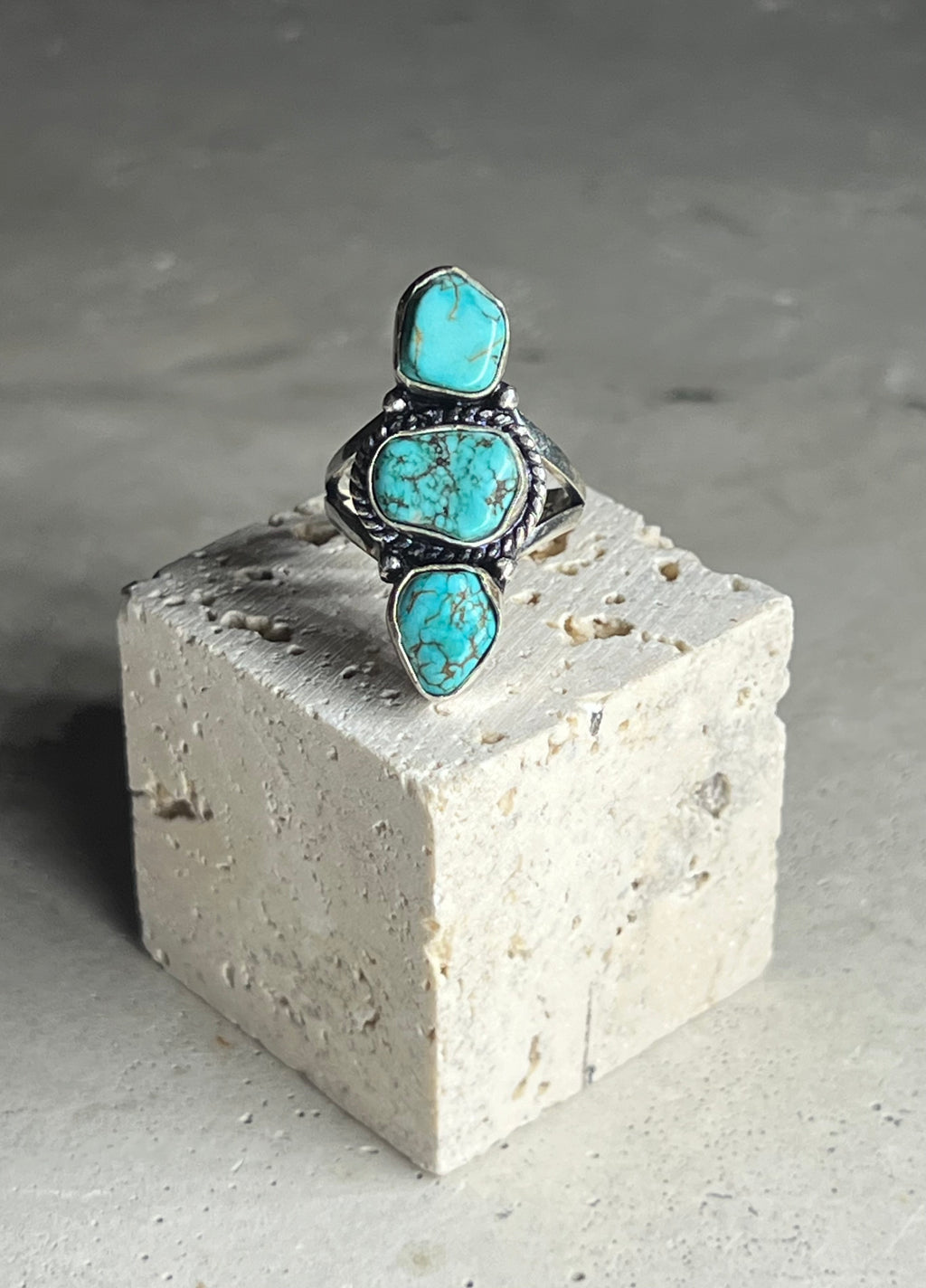 Türkis Silberring 3 Stones - Variante 3