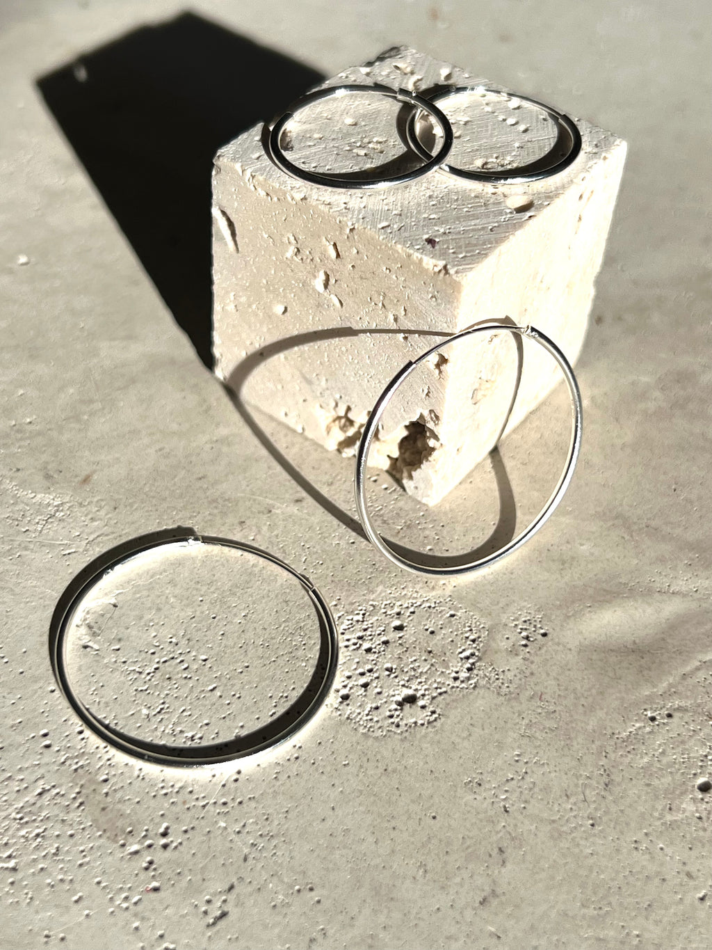 Silver hoop earrings large