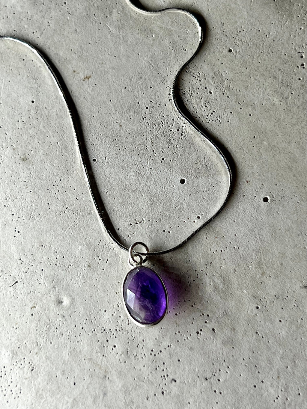 Drop 925 Silber Halskette mit Amethyst