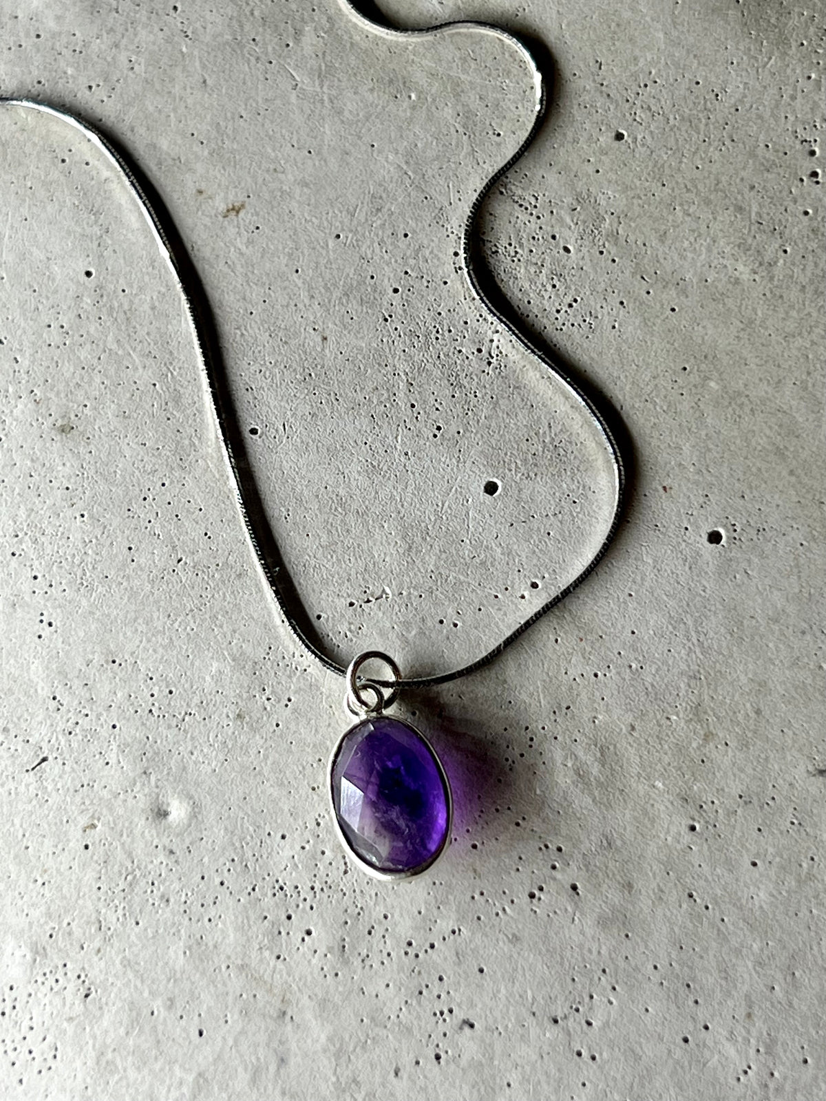 Drop 925 Silber Halskette mit Amethyst