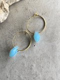 Turquoise Light Blue Chalcedon Creolen