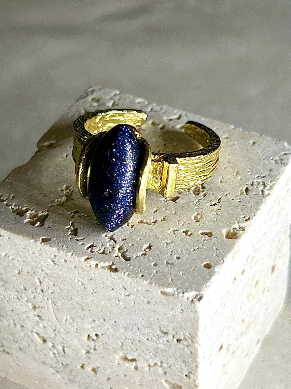 Nymph Blue Goldstone Ring
