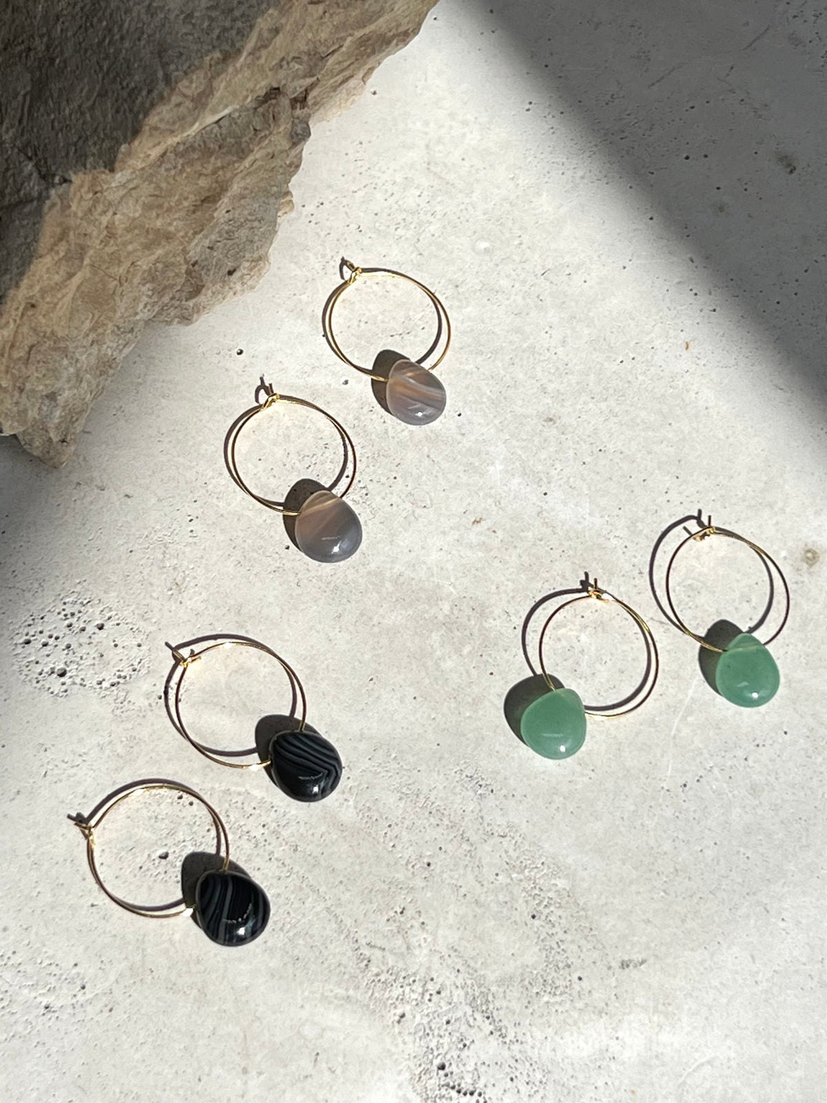 Black Agate Creolen