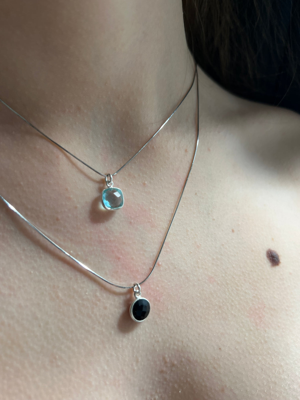 Drop 925 Silber Halskette mit black Onyx
