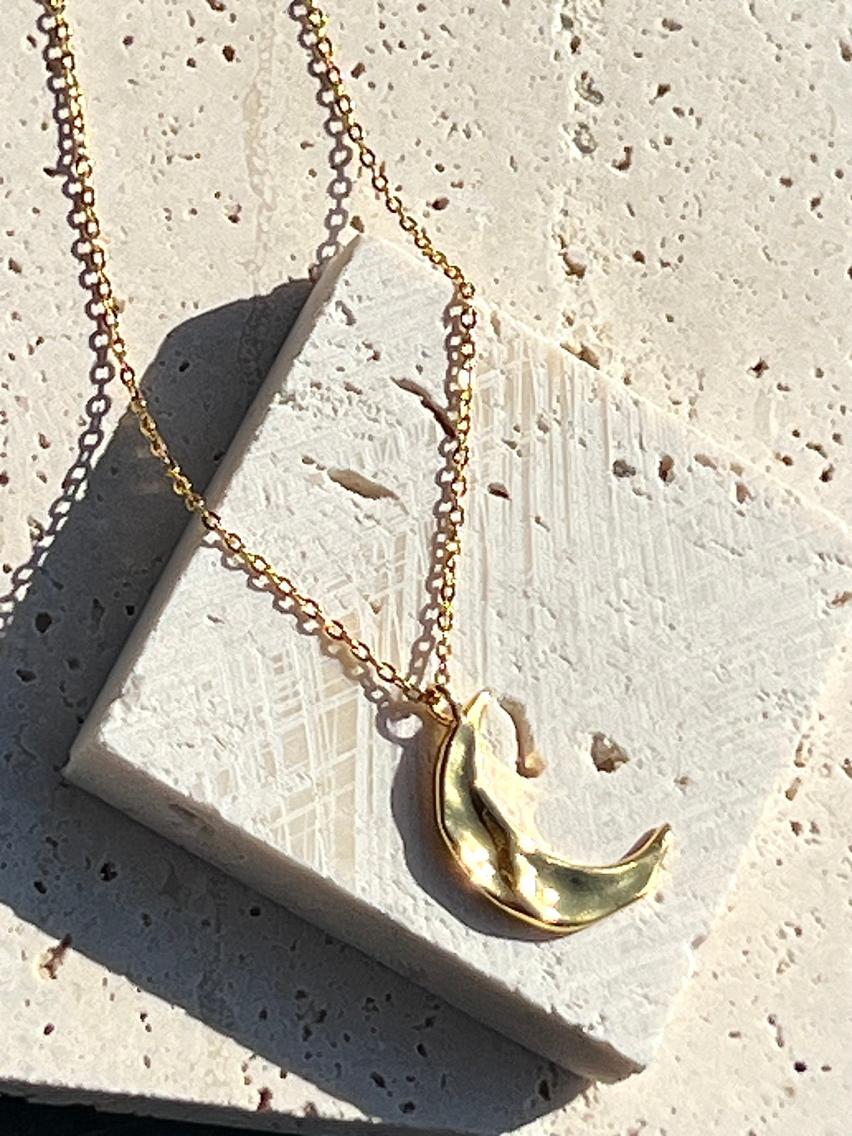 Mond Halskette 925 Silver 18k Gold Vermeil