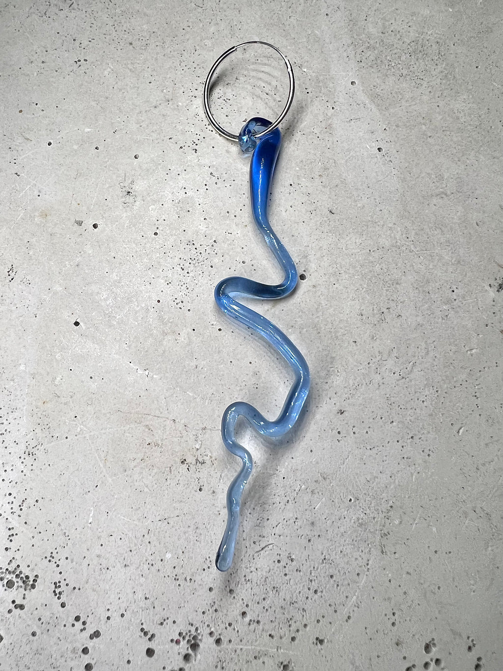 Glas Snake `Blue Beryll´ 925 Silverhoops