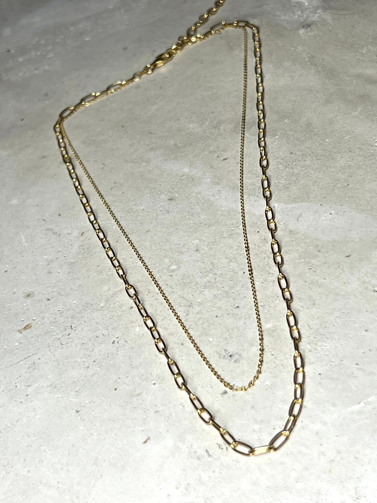 Venezia Double Layer Collier 925 Silber zu 18k vergoldet