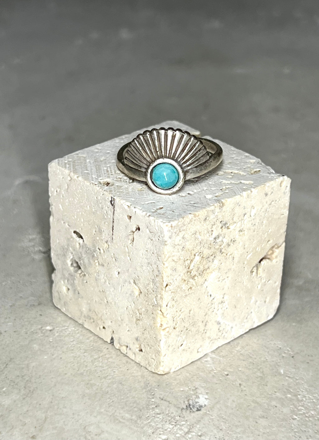 Healing Sun Amazonit Ring versilbert