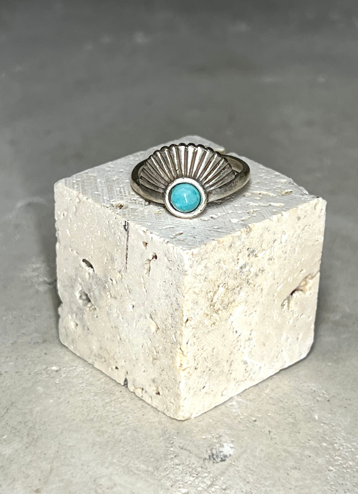 Healing Sun Amazonit Ring versilbert
