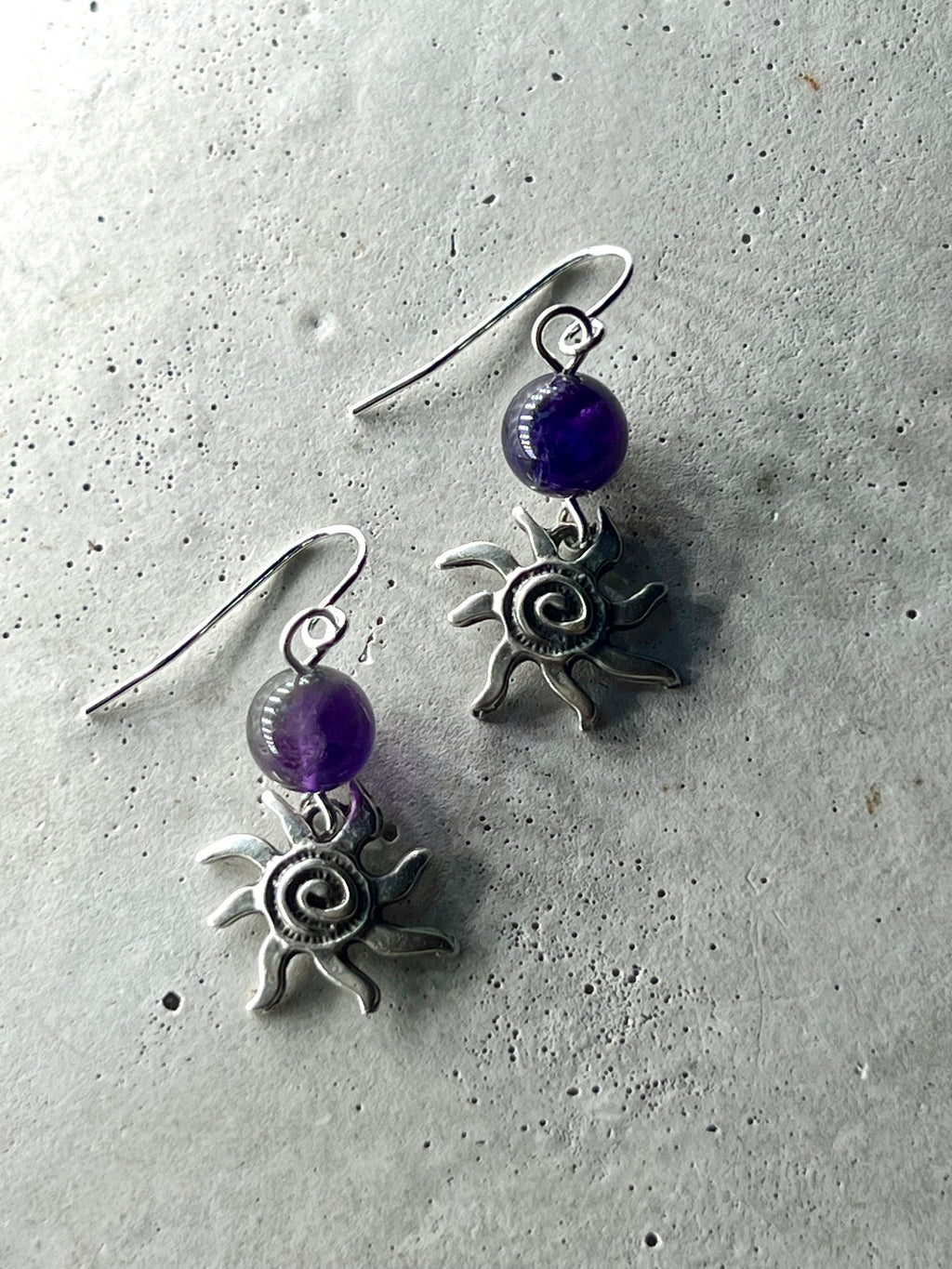 Spiral Silver Sun mit Amethyst