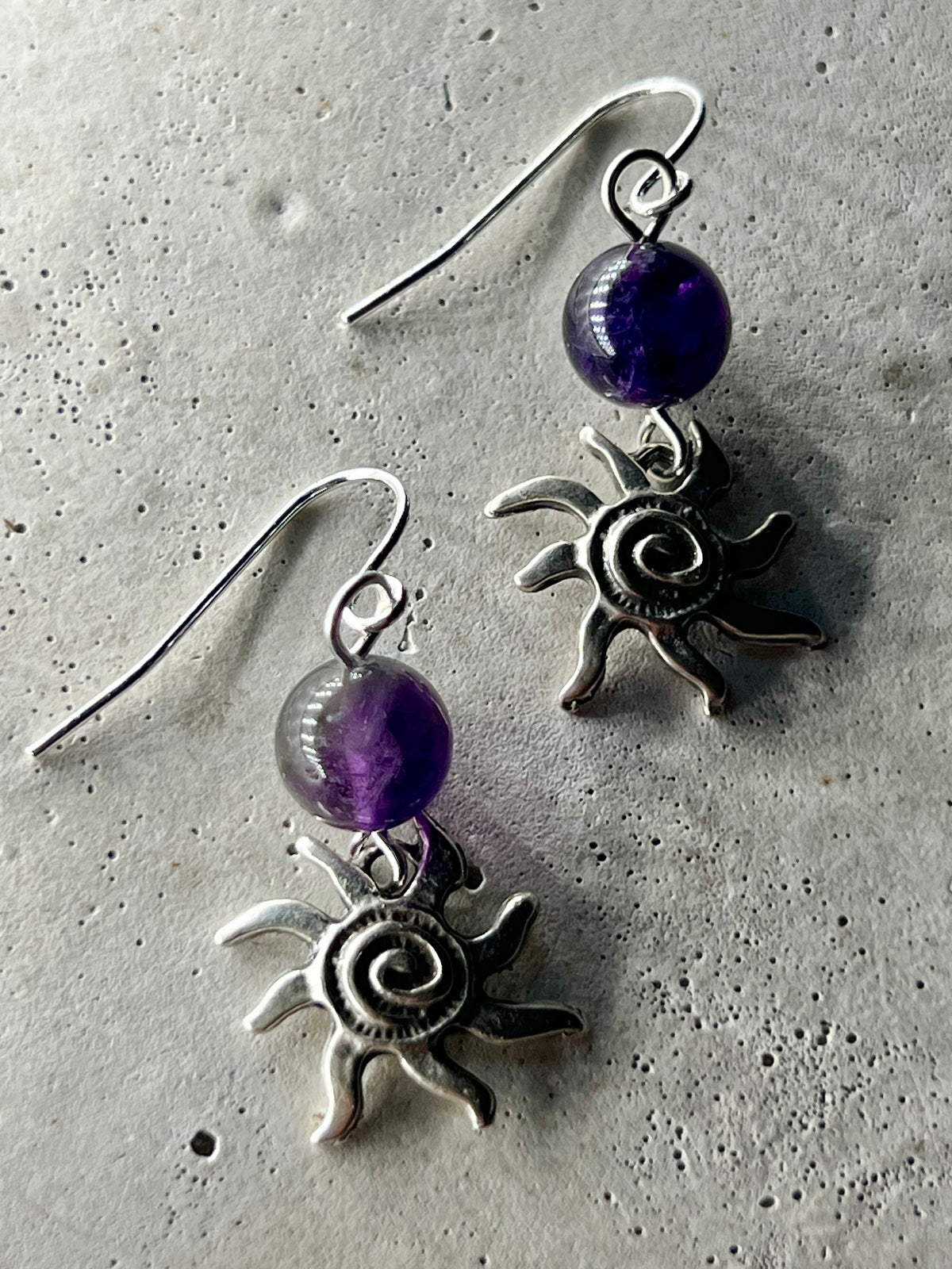 Spiral Silver Sun mit Amethyst