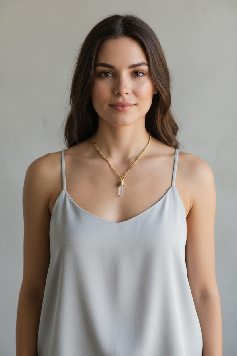 Maxi 18k Choker mit Bergkristallspitze
