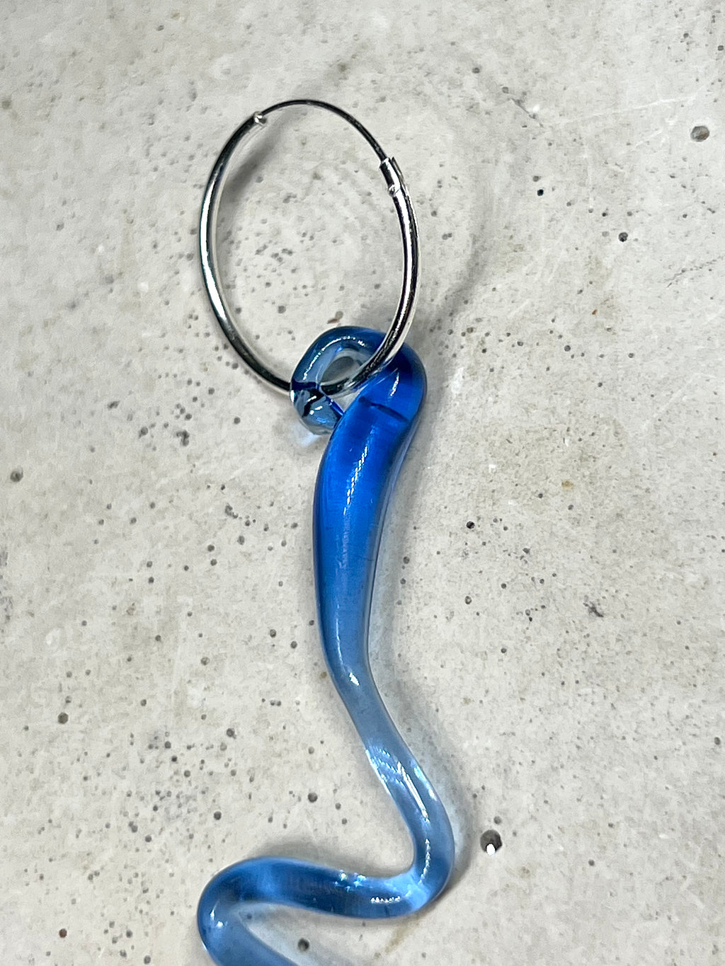 Glas Snake `Blue Beryll´ 925 Silverhoops
