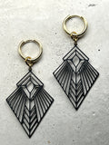 Black Triangle Dreamcatcher earrings