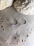 Yulia silver hoop earrings with amethyst