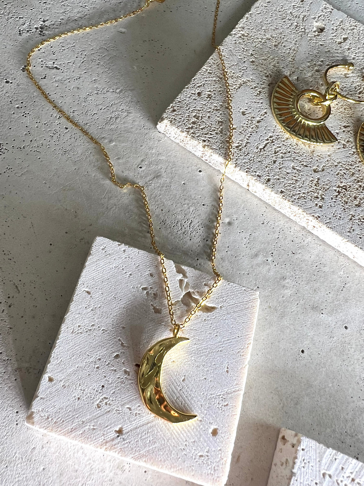 Mond Halskette 925 Silver 18k Gold Vermeil