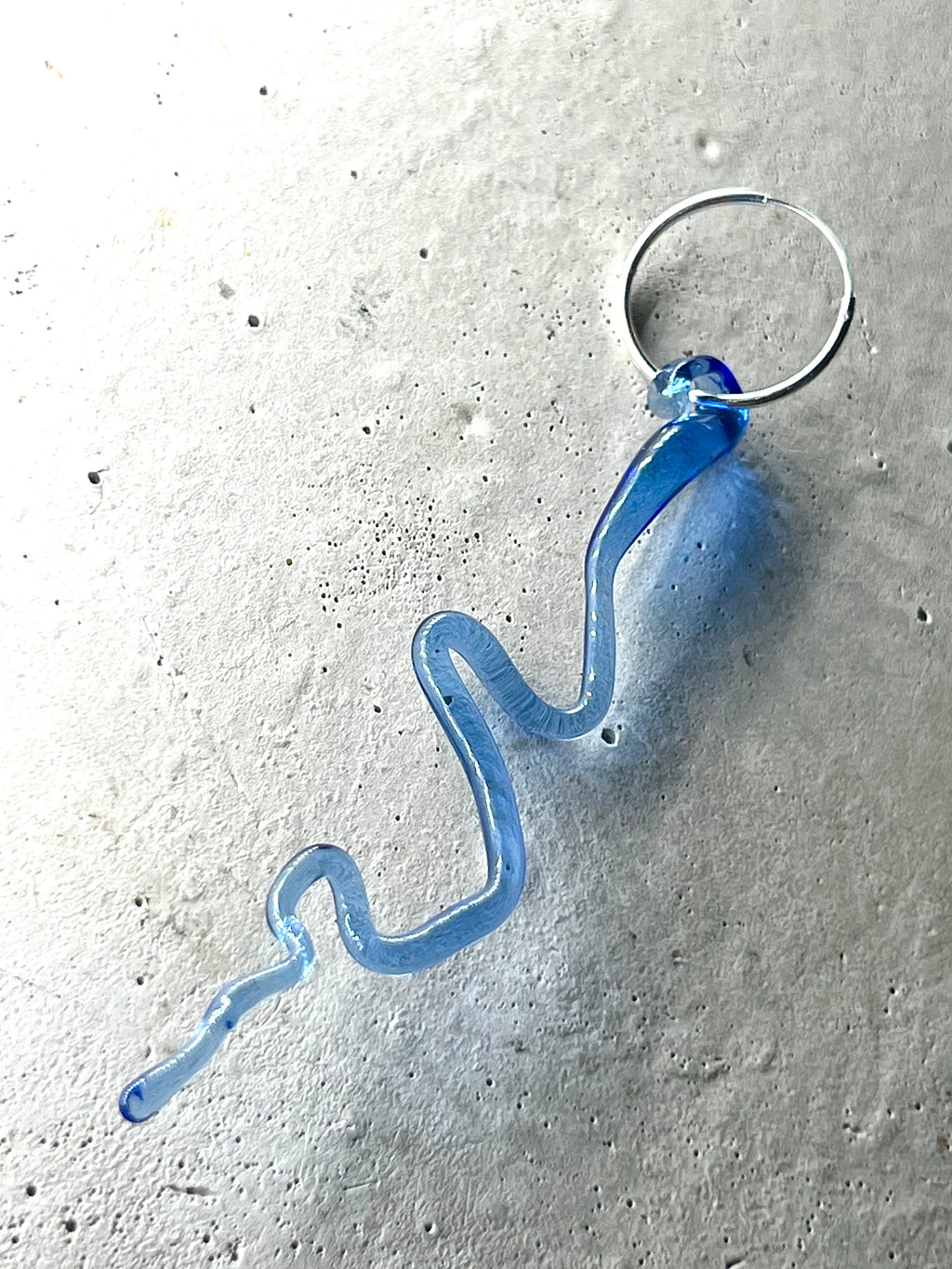 Glas Snake `Blue Beryll´ 925 Silverhoops