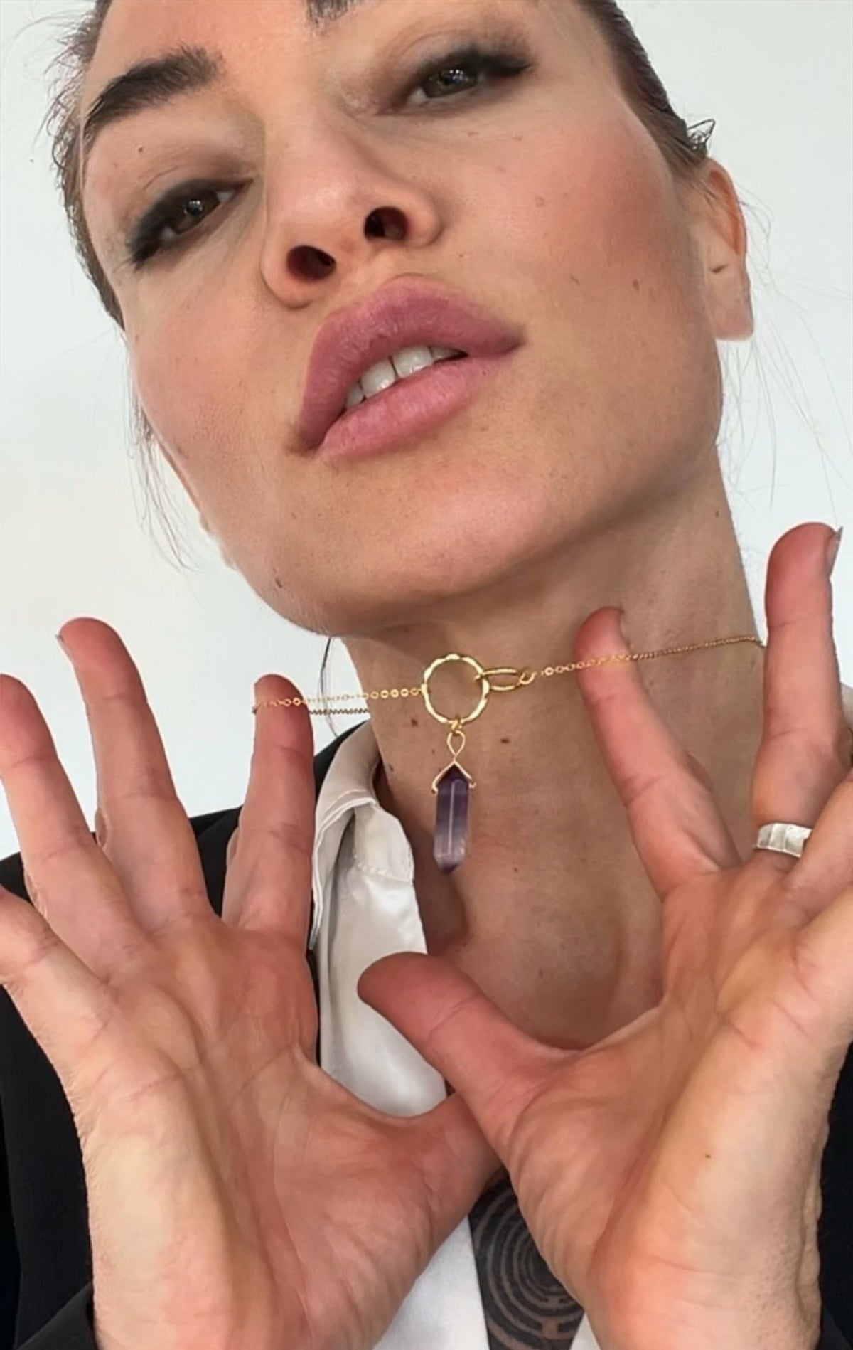 Helen 925 Silver Halskette 18k with Amethyst