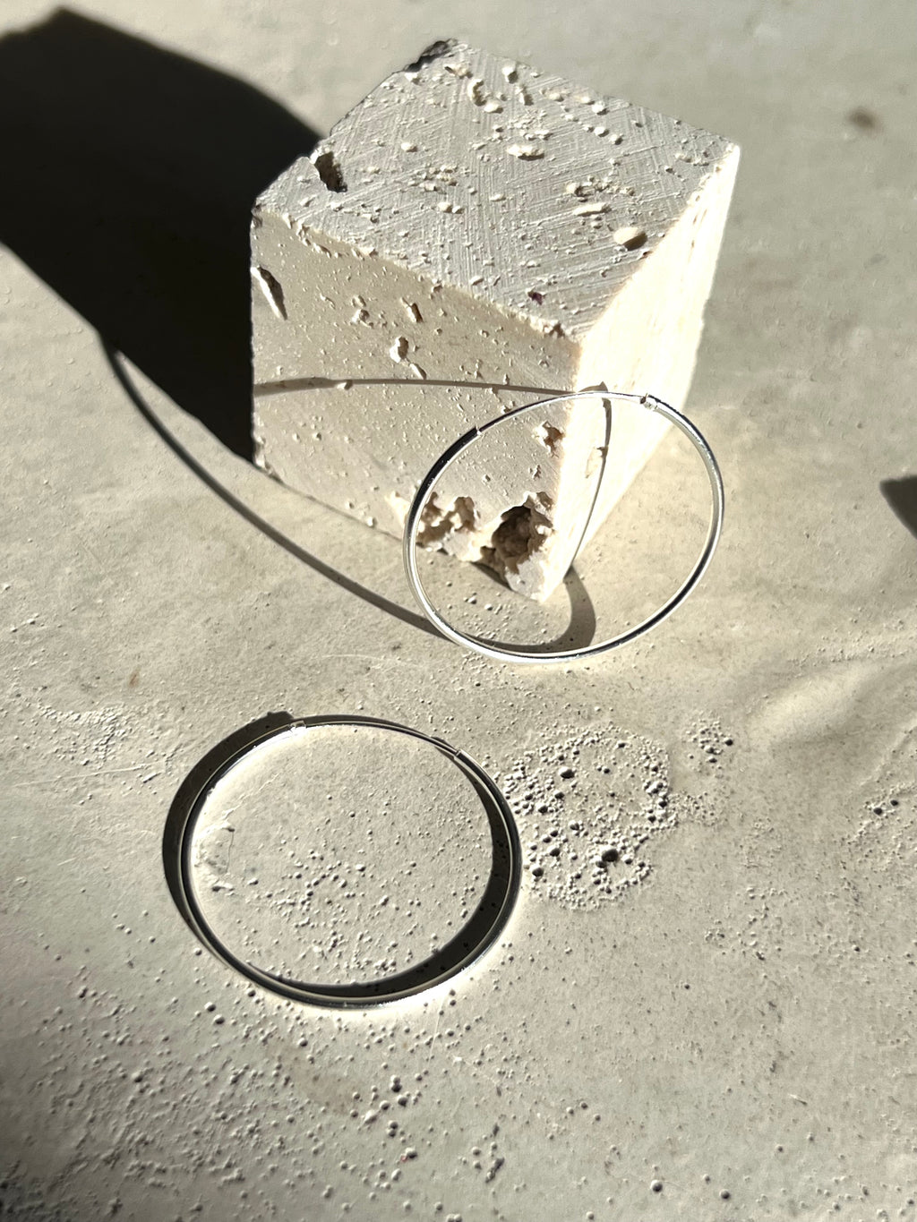 Silver hoop earrings large