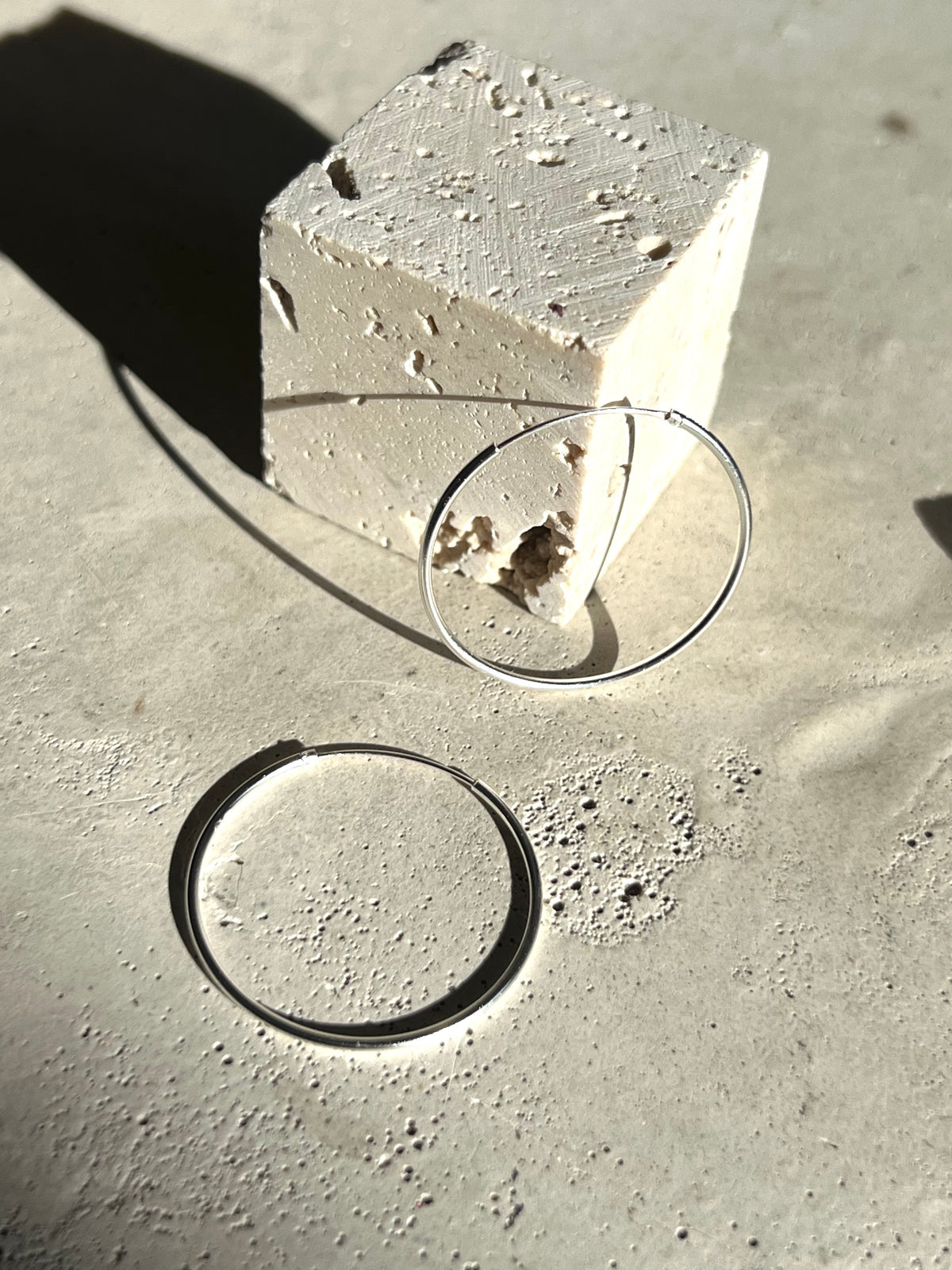 Silver hoop earrings large