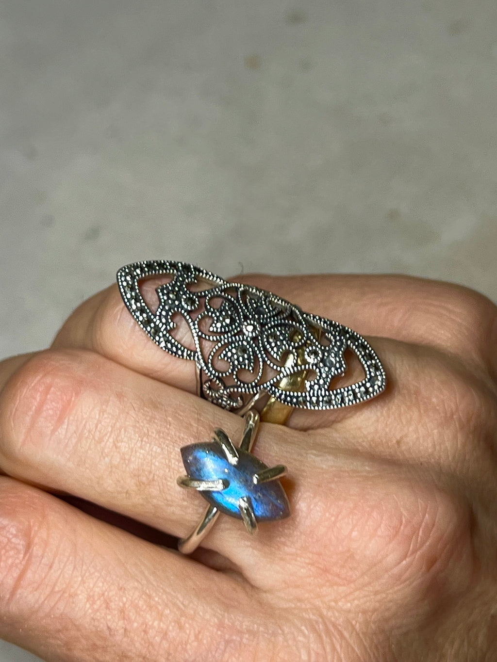 Neptune 925 Eco Silver Labradorit ring