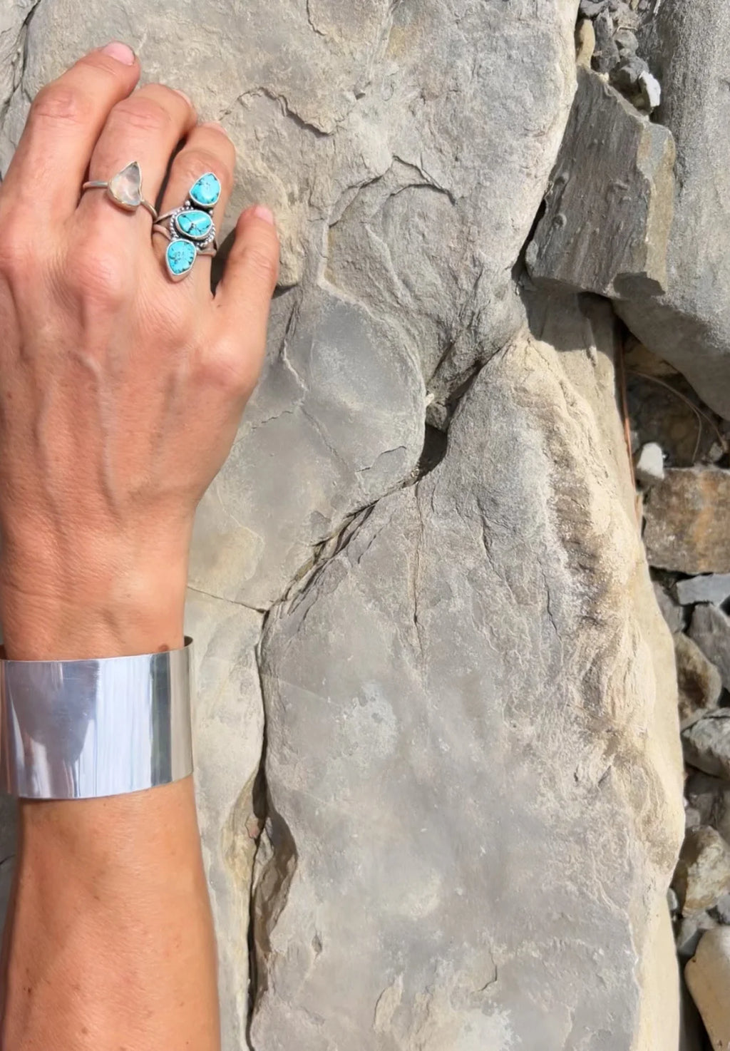 Türkis Silberring 3 Stones - Variante 3