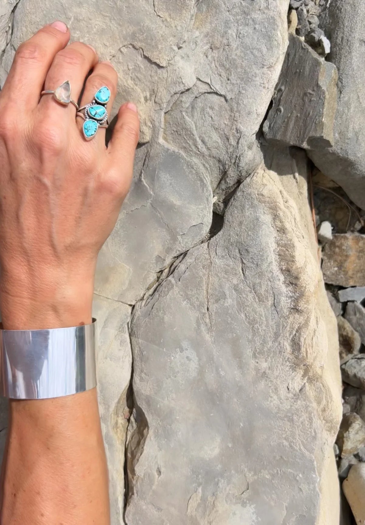 Türkis Silberring 3 Stones - Variante 3